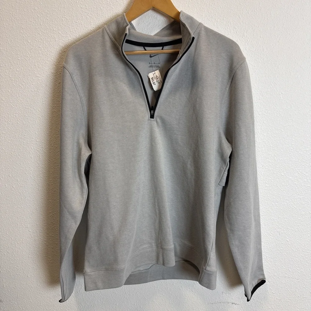 Nike Men's Med Tour Pique 1/2 Zip LS Golf Vented Pullover FQ0472-077‎ MSRP $105